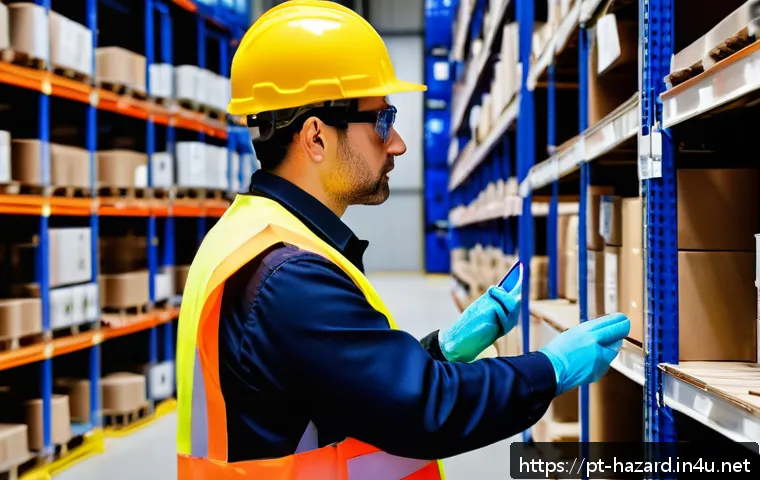 위험물관리사 자격증으로 창업 가능한 분야 - A professional logistics manager in a modern warehouse specializing in hazardous materials, wearing ...
